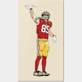 George Kittle Hand Gesture Comic Vintage Posters and Art